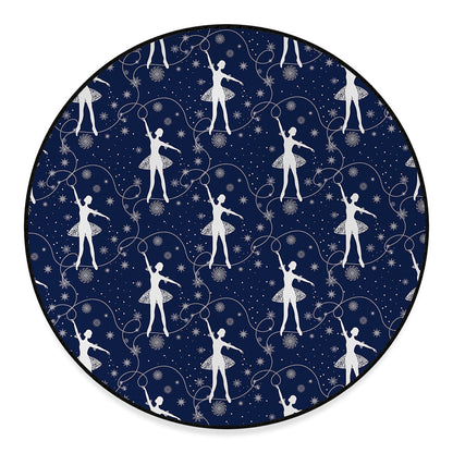 Snowflake Ballet Pattern Print Round Floor Mat