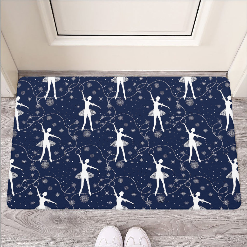 Snowflake Ballet Pattern Print Rubber Doormat