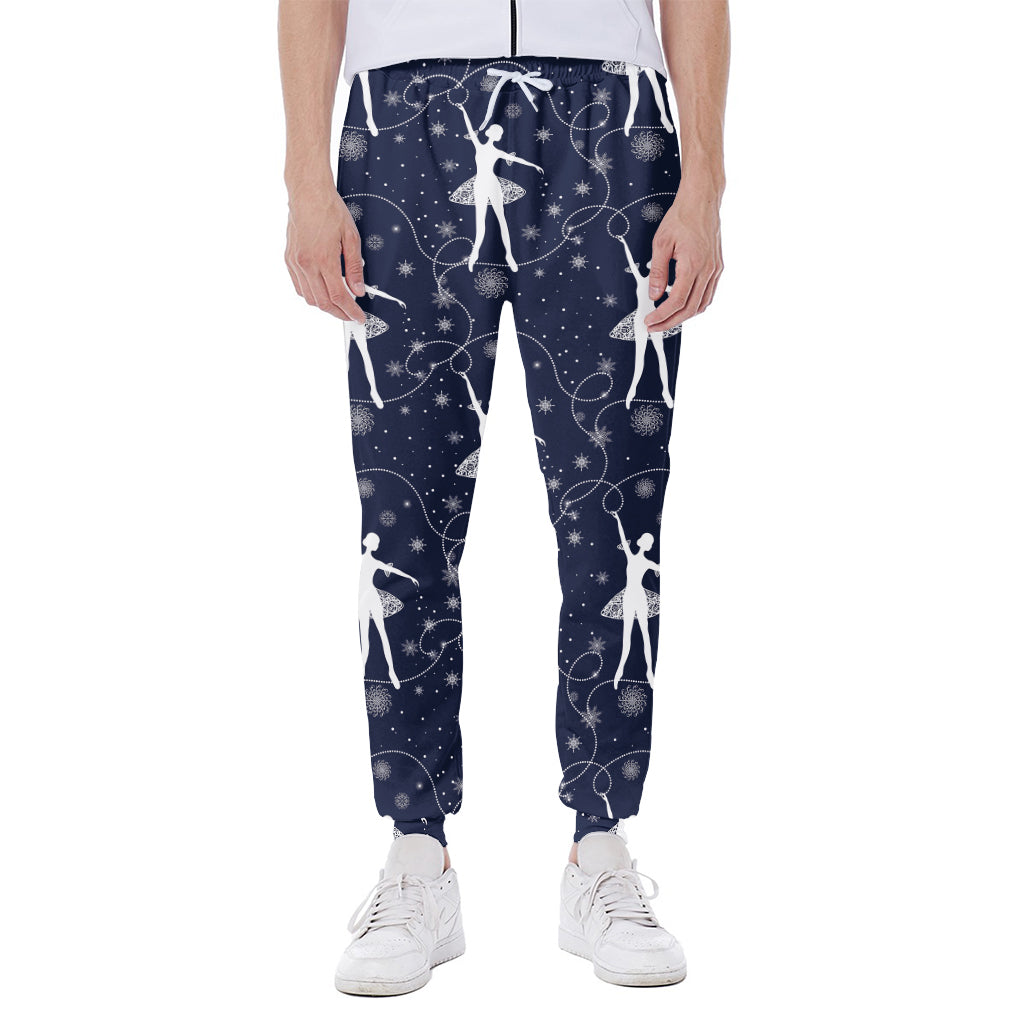 Snowflake Ballet Pattern Print Scuba Joggers