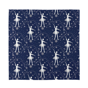 Snowflake Ballet Pattern Print Silk Bandana