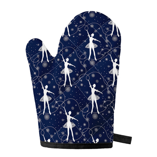 Snowflake Ballet Pattern Print Single Oven Mitt
