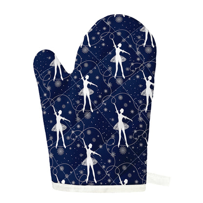 Snowflake Ballet Pattern Print Single Oven Mitt