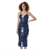 Snowflake Ballet Pattern Print Slim Fit Midi Cami Dress