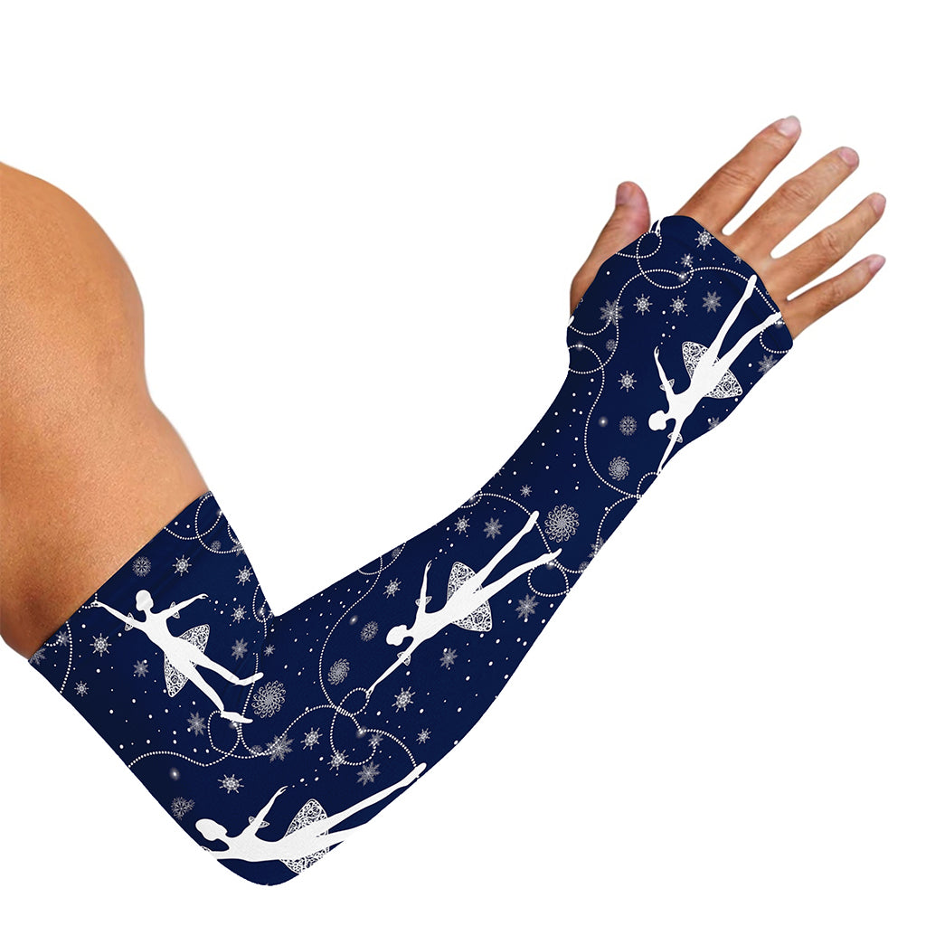 Snowflake Ballet Pattern Print Sun Protection Arm Sleeves