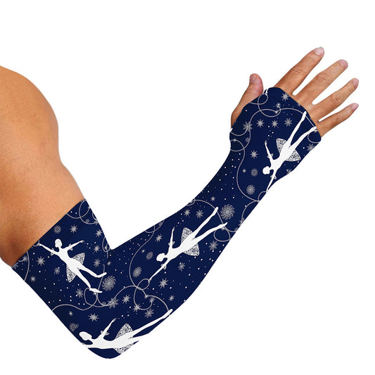 Snowflake Ballet Pattern Print Sun Protection Arm Sleeves