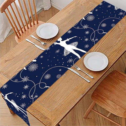 Snowflake Ballet Pattern Print Table Runner