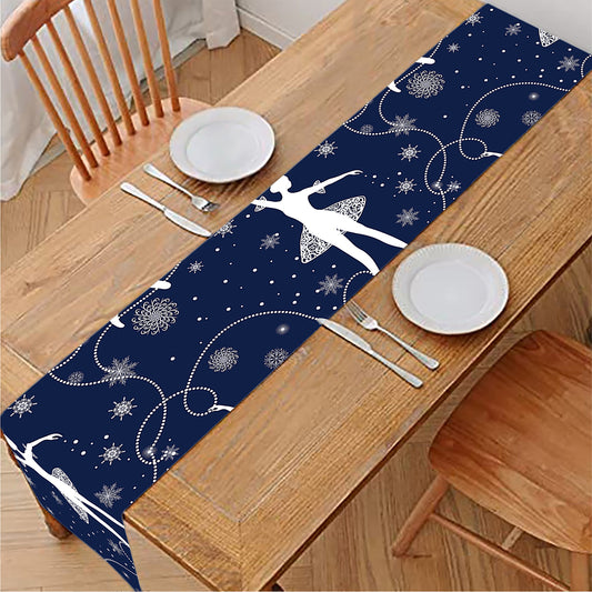 Snowflake Ballet Pattern Print Table Runner