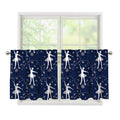 Snowflake Ballet Pattern Print Tier Curtains