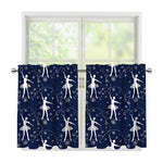Snowflake Ballet Pattern Print Tier Curtains