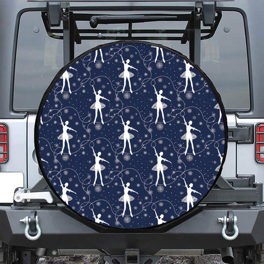 Snowflake Ballet Pattern Print Tire Cover