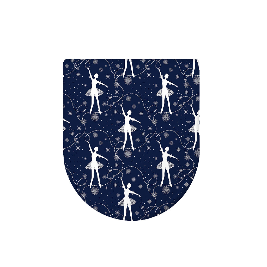 Snowflake Ballet Pattern Print Toilet Lid Cover