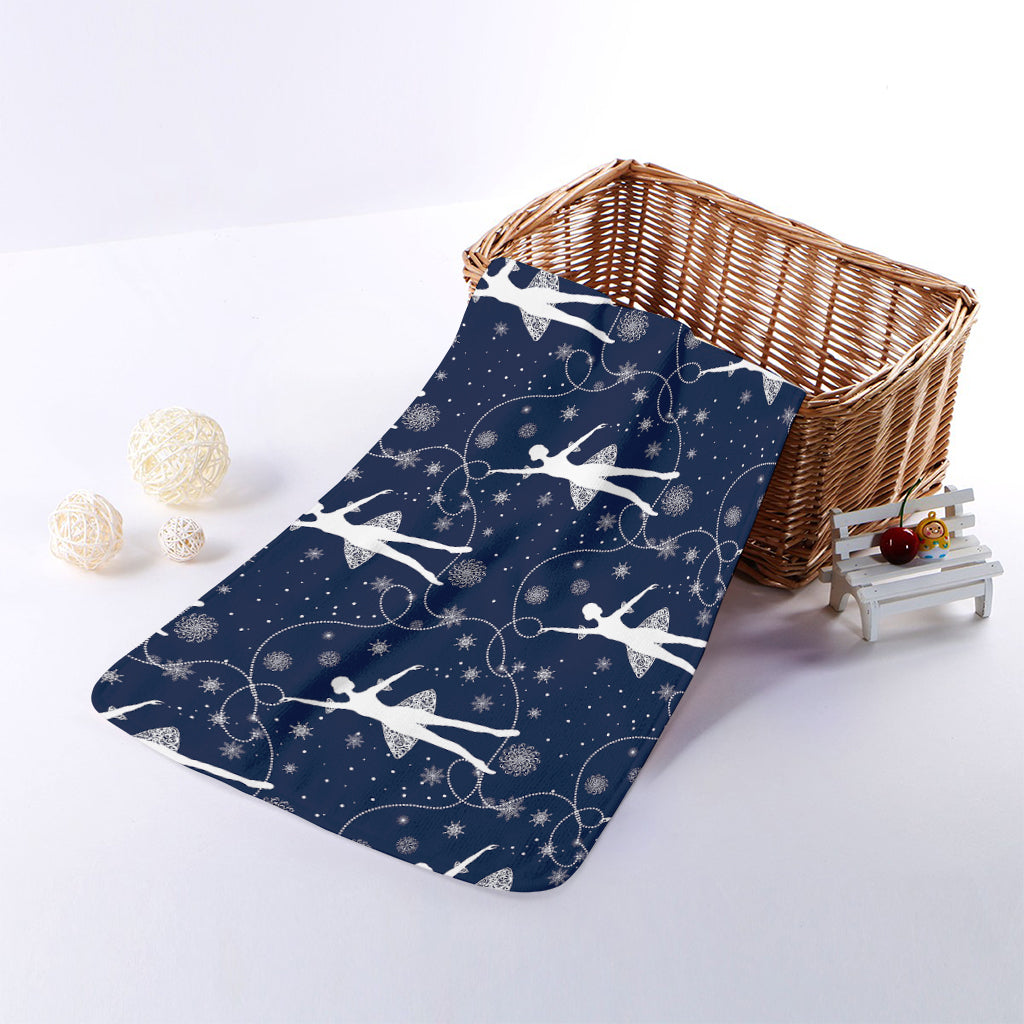 Snowflake Ballet Pattern Print Towel