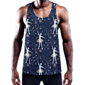 Snowflake Ballet Pattern Print Men's Workout Tank Top