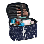 Snowflake Ballet Pattern Print Travel Makeup Bag
