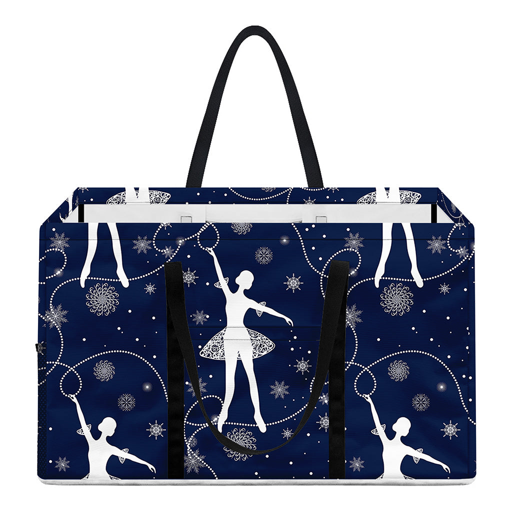 Snowflake Ballet Pattern Print Utility Tote Bag