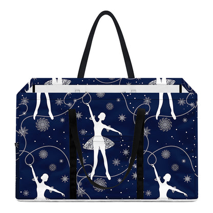 Snowflake Ballet Pattern Print Utility Tote Bag