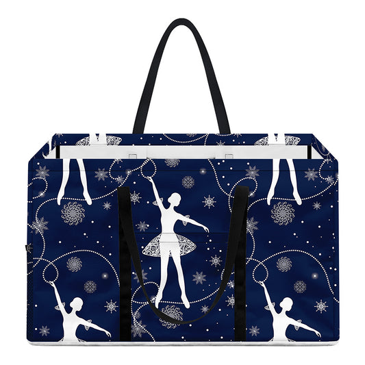 Snowflake Ballet Pattern Print Utility Tote Bag