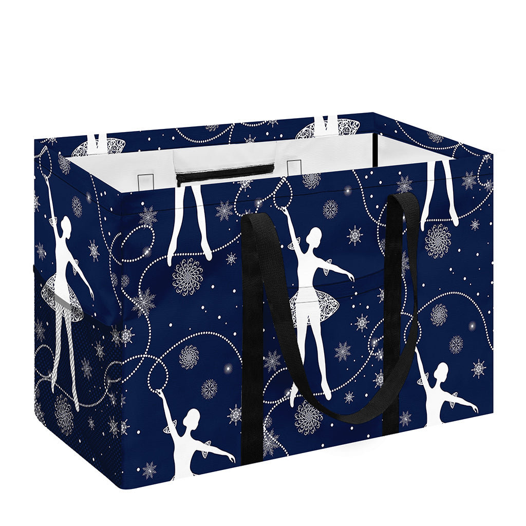 Snowflake Ballet Pattern Print Utility Tote Bag