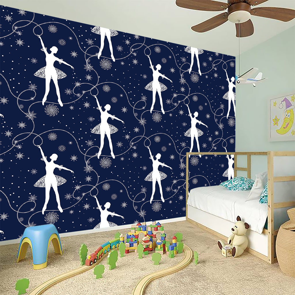 Snowflake Ballet Pattern Print Wall Sticker