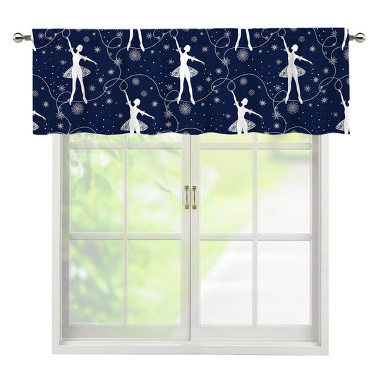 Snowflake Ballet Pattern Print Window Valance
