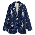 Snowflake Ballet Pattern Print Women's Blazer