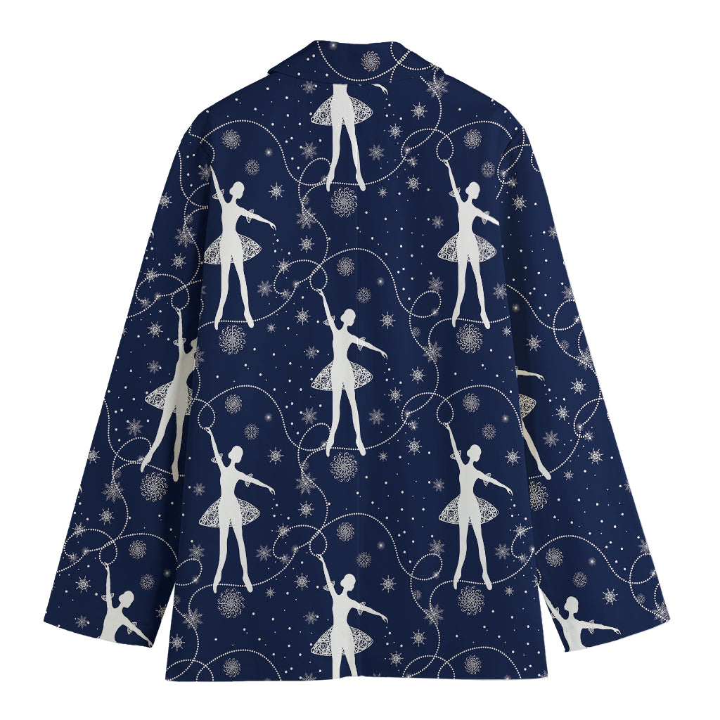 Snowflake Ballet Pattern Print Women's Blazer