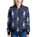 Snowflake Ballet Pattern Print Women's Bomber Jacket