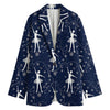 Snowflake Ballet Pattern Print Women's Cotton Blazer