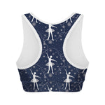 Snowflake Ballet Pattern Print Women's Sports Bra