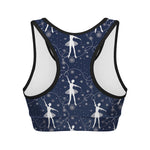 Snowflake Ballet Pattern Print Women's Sports Bra