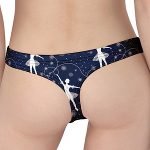 Snowflake Ballet Pattern Print Women's Thong