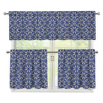 Snowflakes Knitted Pattern Print 3 Piece Kitchen Curtains