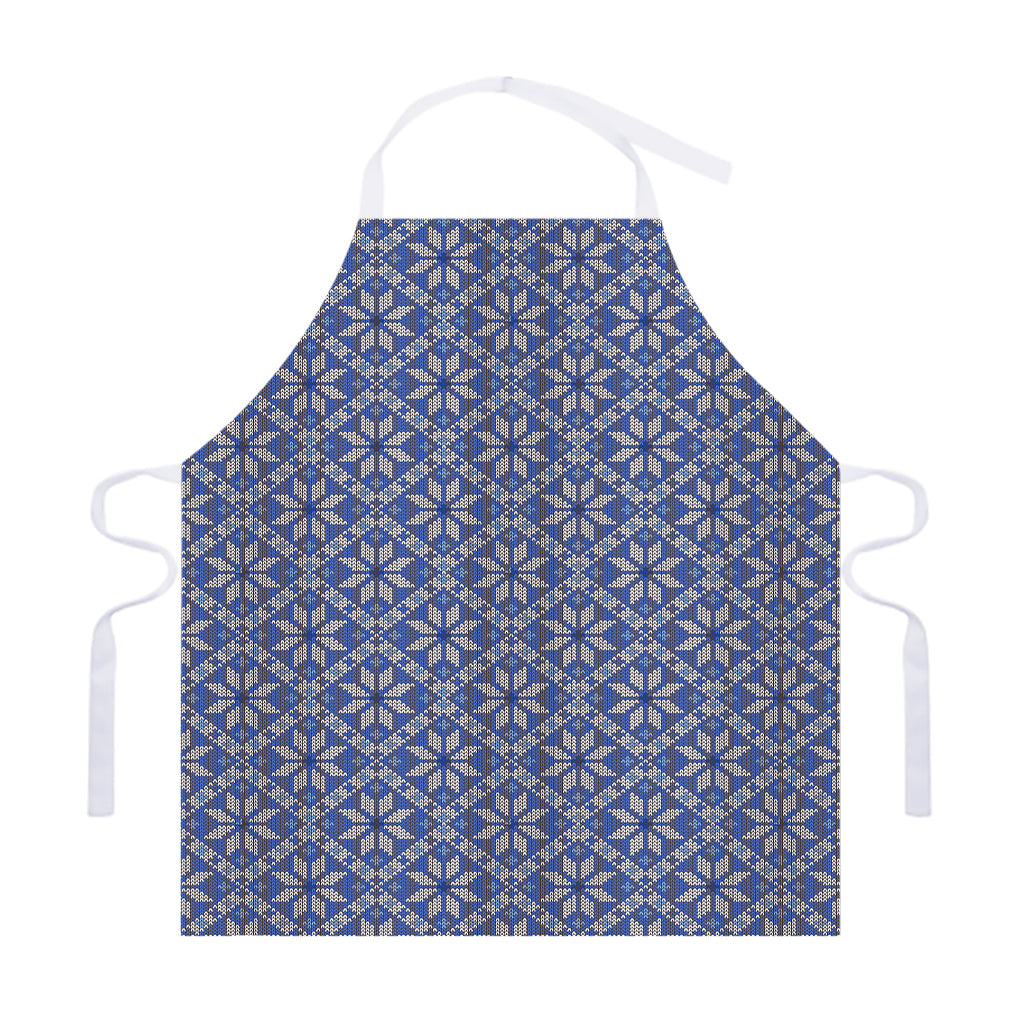 Snowflakes Knitted Pattern Print Adjustable Apron