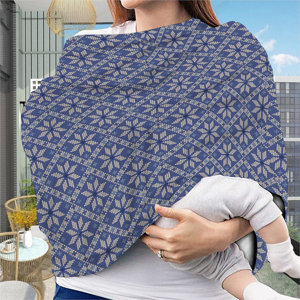 Snowflakes Knitted Pattern Print Baby Seat Cover