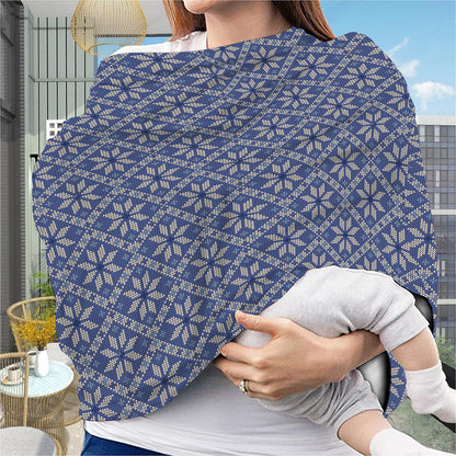 Snowflakes Knitted Pattern Print Baby Seat Cover