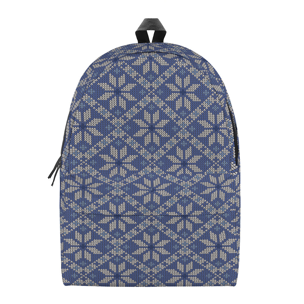 Snowflakes Knitted Pattern Print Backpack