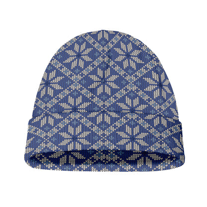Snowflakes Knitted Pattern Print Beanie