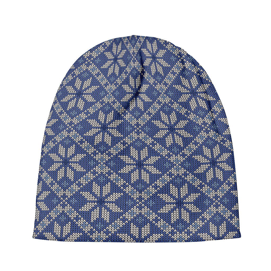 Snowflakes Knitted Pattern Print Beanie