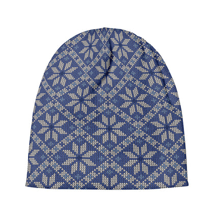 Snowflakes Knitted Pattern Print Beanie