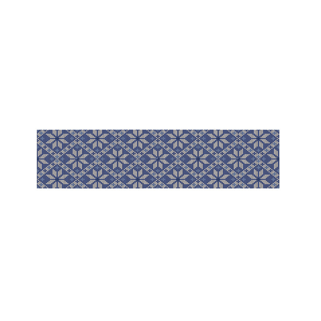 Snowflakes Knitted Pattern Print Bed Runner