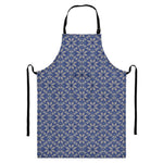 Snowflakes Knitted Pattern Print Bib Apron With Pocket