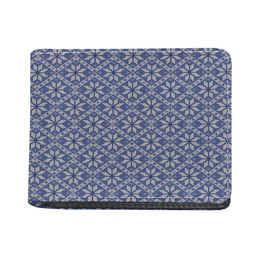 Snowflakes Knitted Pattern Print Bifold Wallet