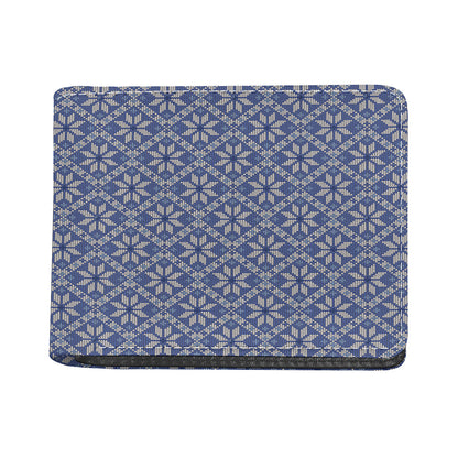 Snowflakes Knitted Pattern Print Bifold Wallet