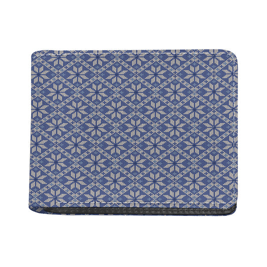 Snowflakes Knitted Pattern Print Bifold Wallet