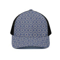 Snowflakes Knitted Pattern Print Black Mesh Trucker Hat