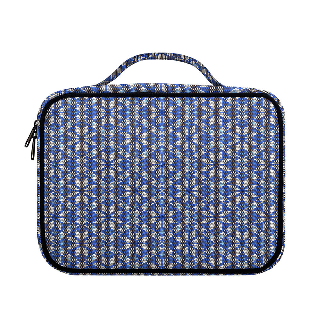 Snowflakes Knitted Pattern Print Briefcase Bible Bag