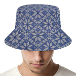 Snowflakes Knitted Pattern Print Bucket Hat