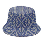 Snowflakes Knitted Pattern Print Bucket Hat