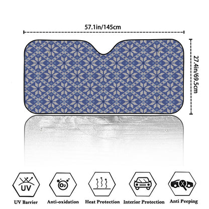 Snowflakes Knitted Pattern Print Car Windshield Sun Shade