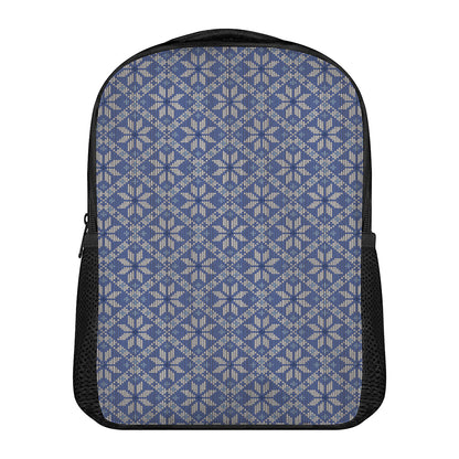 Snowflakes Knitted Pattern Print Casual Backpack